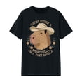 thumbnail image 4 of Wxolcjlv Capybara Cowboy Slogan Print T Shirt for Men Crew Neck Short Sleeve Western Humor Pullover Tee, 4 of 4