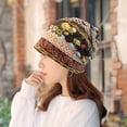 thumbnail image 2 of Gorra estilo jersey, serie estilo étnico, estilo europeo y americano, estilo coreano, gorro envolvente con flores de anacardo, gorro para embarazadas, gorro apilable, bufanda de doble propósito., 2 of 6