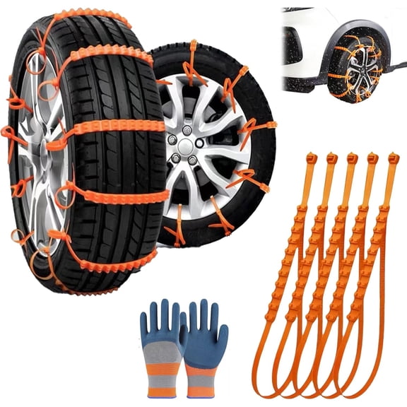 2026 New Tire Traction Straps,10/20/30/40 PCS Universal Reusable Emergency Non-Slip Nylon Zip Tie Snow Chains for Cars SUVs Trucks,Snow Chains for Muddy Roads and Winter Driving