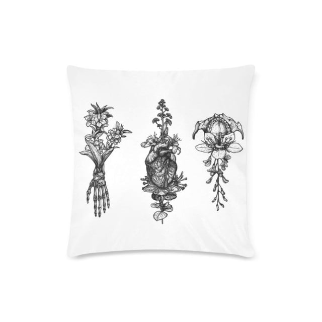 ABPHQTO In Bloom Herbarium Deisign Fundas de cojín Funda de almohada Dos caras Impresión 40x40 cm
