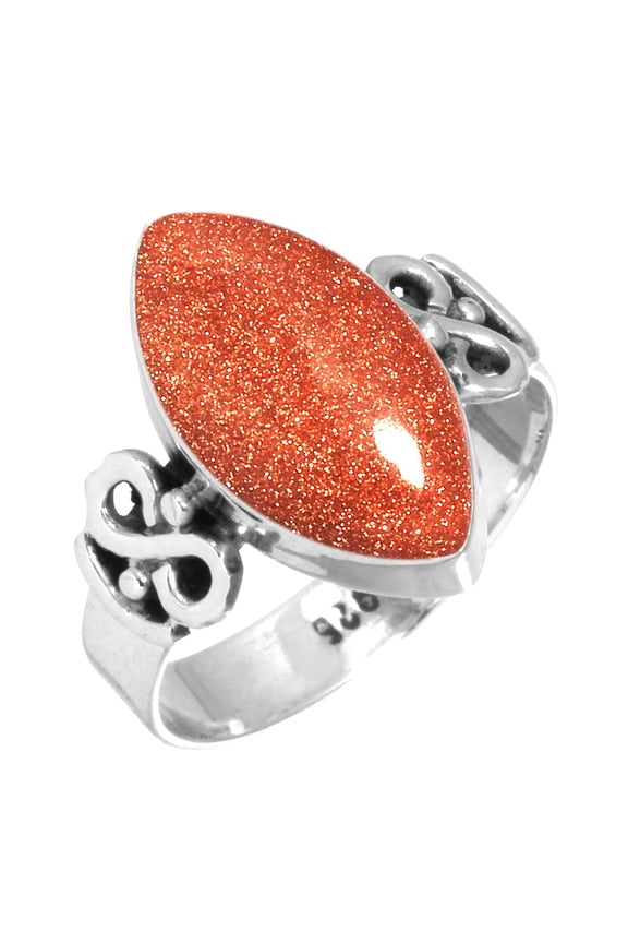 925 Sterling Silver Women Jewelry Gold Stone Ring