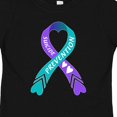 thumbnail image 4 of Inktastic Suicide Prevention Blue and Purple Ribbon with Hearts Boys or Girls Toddler T-Shirt, 4 of 5