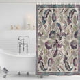 thumbnail image 4 of Purple Teal Ethnic Waterproof Fabric Shower Curtain,Boho Modern Geometric Abstract Art Waterproof Fabric Shower Curtain for Bathroom Curtains Bathtubs Shower Curtains with 12 Hooks Standard 72x72, 4 of 8
