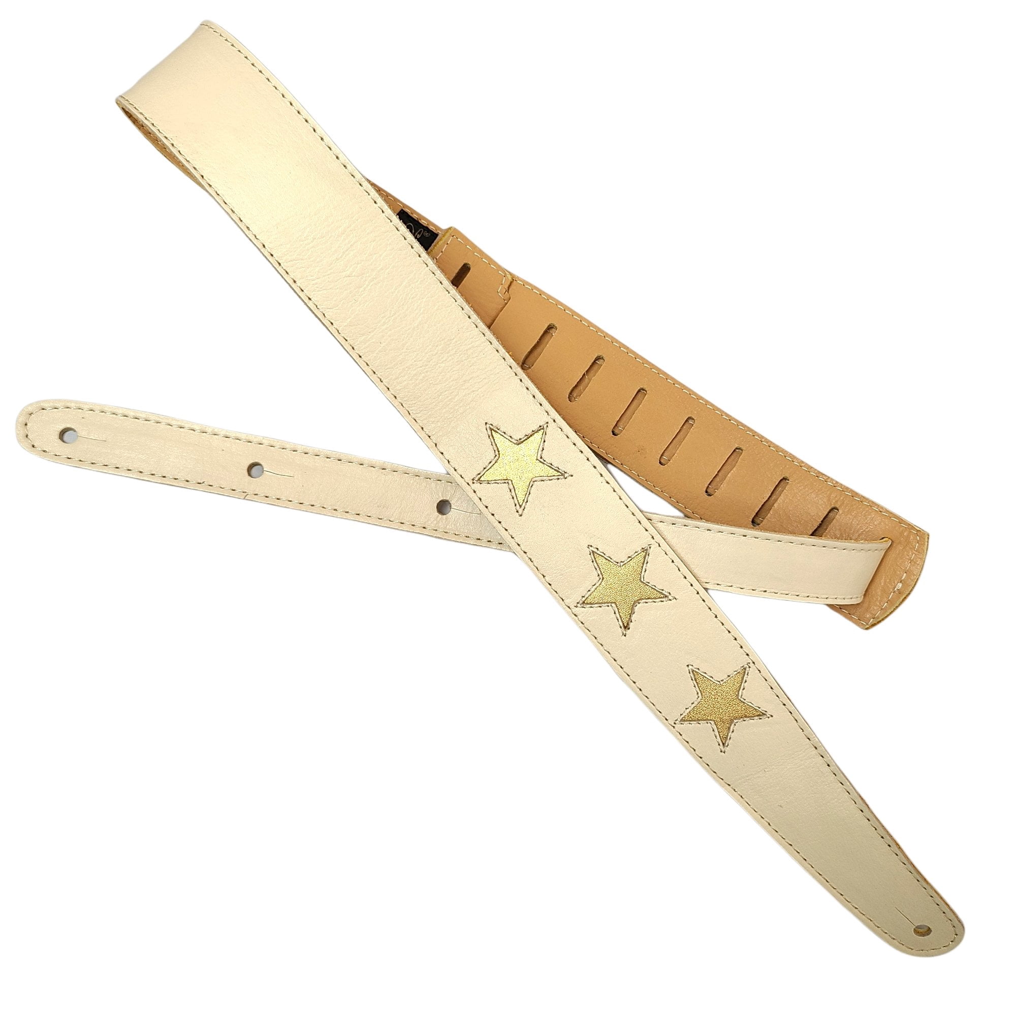 Henry Heller Star Series Leather Guitar Strap Gold