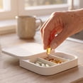 thumbnail image 5 of Sharper Image Valet Pill Organizer, Swivel-Opening Storage Case with 3 Compartments, Removable Dividers, Pill Sorting Tray, Holds Up to 90 Medium-Sized Pills, White, 5 of 7