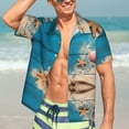 thumbnail image 7 of Kll Men'S Hawaiian Shirt Short Sleeve Button Down Beach Shirts-Shells And Starfish, 7 of 7