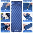 thumbnail image 3 of WANNTS Colchoneta para dormir, colchoneta inflable ultraligera para acampar, bomba incorporada, lo último para acampar, senderismo, Airpad, bolsa de transporte, kit de reparación, colchoneta para acam, 3 of 5