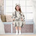 thumbnail image 7 of FORMRS Wearable Blanket Hoodie with Sleeves for Kids Cozy Flannel Sweatshirt, Beige Deer, 7 of 7