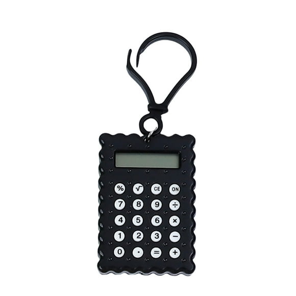 SLYNSHome Calculatrice Mini Portable 8 Chiffres, Petite Calculatrice de Poche avec Porte-Clés pour Bureau et Affaires - Noir
