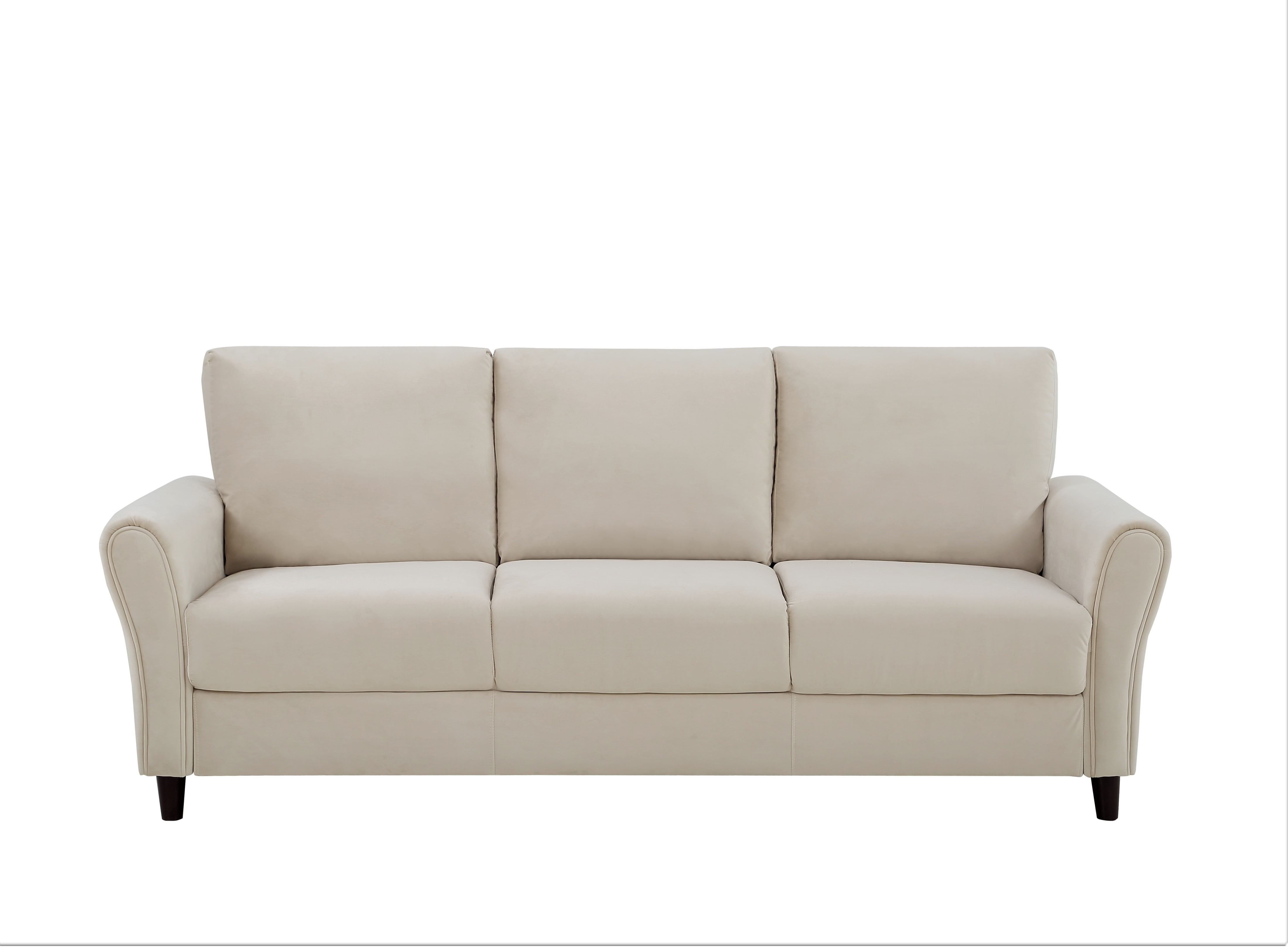 Uspridefurniture Corel 80.31" Flared Arm Ivory Velvet Sofa