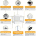 thumbnail image 6 of COBIZI Canopy 10x10 Pop Up Canopy Waterproof Canopy Tent Straight Leg Pop Up Tent with 4 Sidewalls Outdoor Commercial Instant Shelter Canopy Tent for Party Camping Beach,White, 6 of 8
