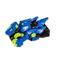 thumbnail image 4 of Juguete de dinosaurio transformador, transformación automática, juego divertido, juguete de dinosaurio deslizante para niños en edad preescolar, niñas velociraptor azul, 4 of 10
