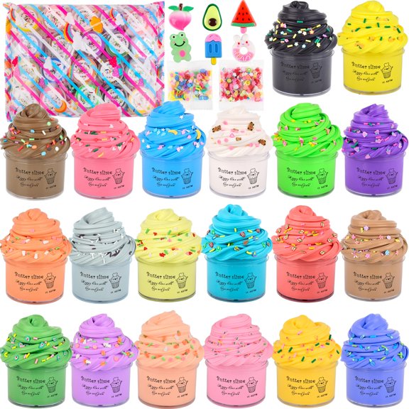 Mantequilla Slime Kit WUHUANIU multicolor, 20 paquetes para niños y adultos