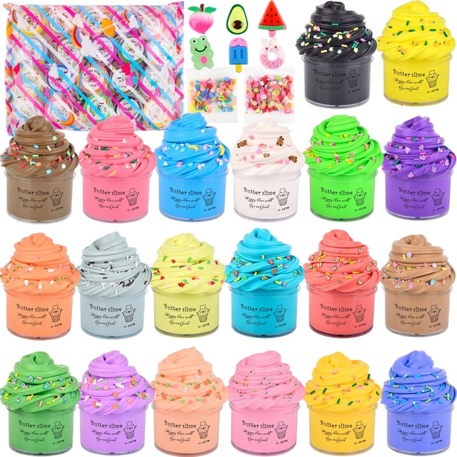 Mantequilla Slime Kit WUHUANIU multicolor, 20 paquetes para niños y adultos