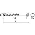 thumbnail image 5 of Set Of 10 Concrete Screws With Hexagonal Head With Base/collar 6x75 Mm - Direct Fixing Without Dowel - For 7.5 Mm Hex Key - In Steel - For Renovation, 5 of 5