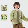 thumbnail image 3 of WhouRiu Infant Girl's Coat Flannel Warm Button Up Soft Coat Children Cozy Warm Thickened Outerwear Coats Green,Sized 12-18 M, 3 of 3
