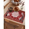 thumbnail image 3 of Retro Ethnic Placemats Set of 8 Tribal Boho Red Vintage Oriental Heat Insulation Washable Place Mats, Rustic Non-Slip Table Mats for Dining Table Party Kitchen Decor,13x19 Inch, 3 of 4