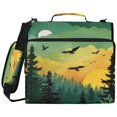 thumbnail image 2 of Zipper Binder with Shoulder Strap 2 inch 3 Ring Waterproof File Folder Organizer Bag 500 Sheet Green and Yellow Sunset, 2 of 8