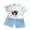 Light Blue, variant on Utlike Girls Clothing Set Summer Short Sleeved T Shirt Set Infant Short Sleeved Shorts Two Piece Set Lightweight Casual Outfits Size 18 Months-24 Months
