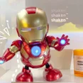 thumbnail image 4 of Figuras de acción de Marvel Iron Man Dance Anime 2023 nuevas con sonido de canto y luz LED, Spiderman, Avengers, Ironman, superhéroes, robot, regalo para bebés y niños, 4 of 5
