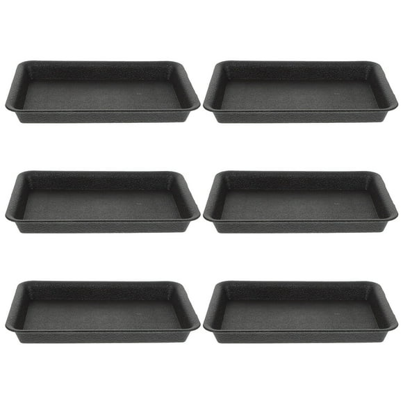 COSMOBETTY 6Ud Bandejas Para Plantas De Plástico Negro Resistentes Para Interior Y Exterior Con Protección Antigoteo