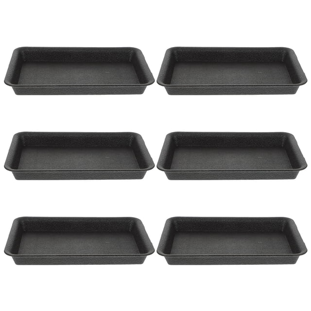 COSMOBETTY 6Ud Bandejas Para Plantas De Plástico Negro Resistentes Para Interior Y Exterior Con Protección Antigoteo
