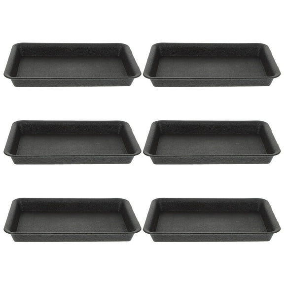 Uonlytech Black Plastic Plant Trays for Pots Indoor Outdoor Water Catcher 6Pcs