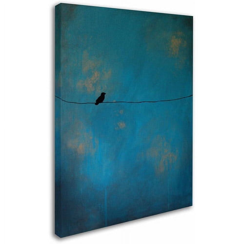 Trademark Fine Art "Lone Bird Blue" Canvas Art by Nicole Dietz