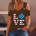 thumbnail image 2 of Tops de Hombro Frío para las Mujeres Día de la Independencia Impreso Fuera Del Hombro Blusa con Cuello en V, Fuera Del Hombro de las Mujeres, 2 of 4