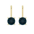thumbnail image 3 of Clara Pucci 1Ct Natural London Blue Topaz Round Cut VVS1 Lever Back Drop Dangle 18k Solid hypoallergenic Gold Designer Earrings For December, 3 of 7