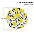 thumbnail image 2 of Junzan Tropical Lemon Print Coasters for Drinks - Leather Coasters Set of 4 for Coffee Table for Housewarming/Kitchen/Bar/Decor-Round Shape, 2 of 6