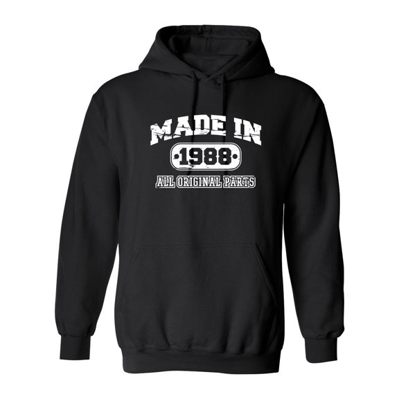 Made in 1988 All Original Parts Sarcastic Novelty Gift Idea Adult Humor Funny Men's Hoodies