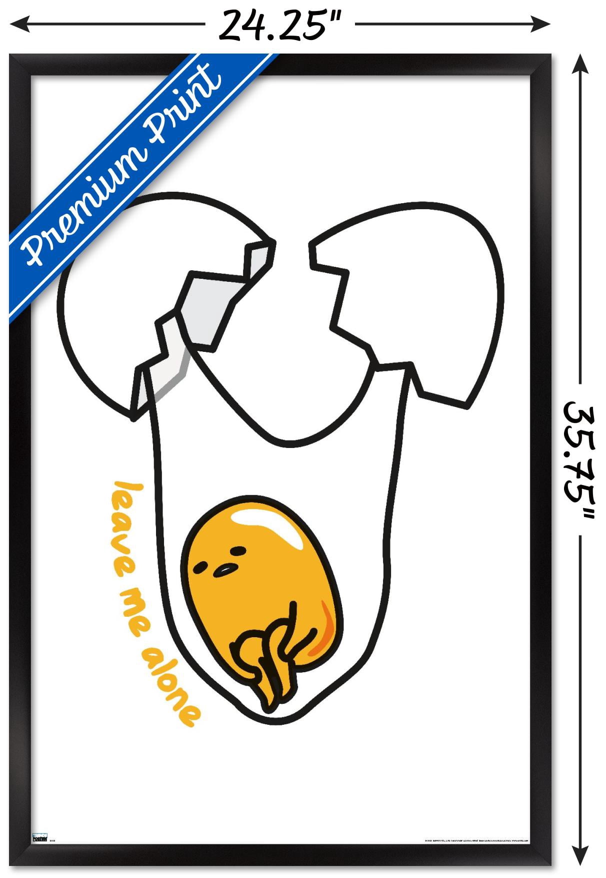 Gudetama - Leave Me Alone Wall Poster, 22.375" x 34" Framed