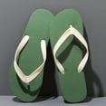 thumbnail image 5 of Mens Green Non Slip EVA Cushioned Flip Flops Thong Sandals Lightweight Quick Dry Breathable Textured Footbed Summer Beach Outdoor Shoes,Size 7.5, 5 of 8