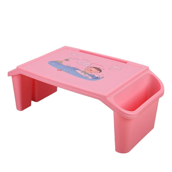 Pink Laptop Bed Desk Bridge Storage Design Smoother Edges Minimalist Study Bed Desk for College Students Home School