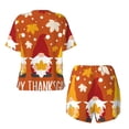 thumbnail image 5 of Naloa Happy Thanksgiving Three Gnomes Women's Short-Sleeved Pajama Set, Loungewear, Summer pajamas, Breathable Cozy - 3X-Large, 5 of 9