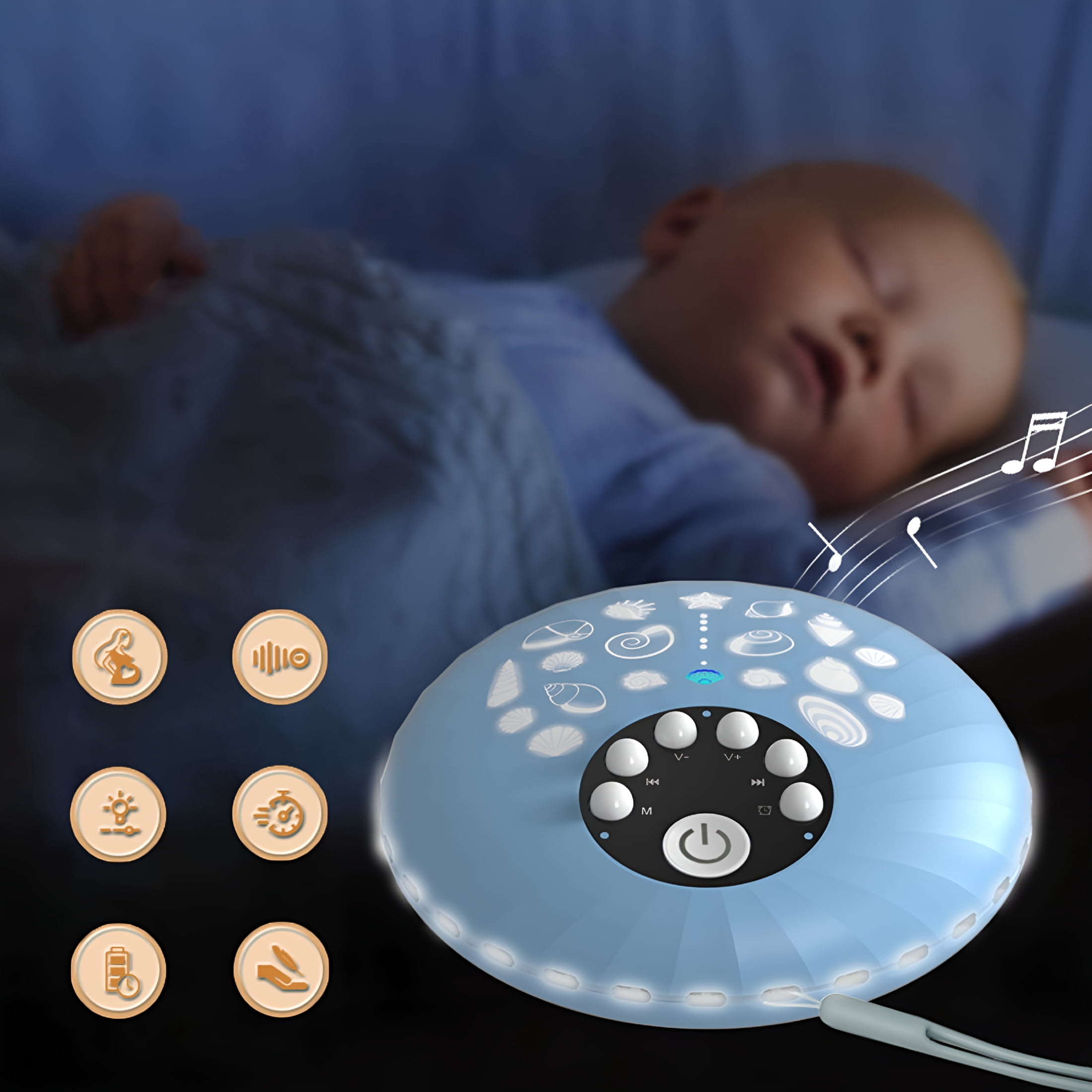 GJX 2026 New White Noise Sleep Aid with 7 Color Breathing Light Soothing Music for Baby’S Peaceful Sleep Baby Sound Machine for Sleeping for Baby Sleep,Bedtime Routine,Nursery,Calming,Relaxation.