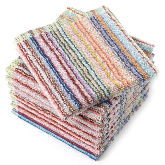 8-Pack Kitchen Dish Cloths for Washing Dishes, 100% Cotton Quick Drying Dish Towels , Ultra Absorbent Dish Rags, Cleaning Clothsx), Mix Colors, 12x12 Inches