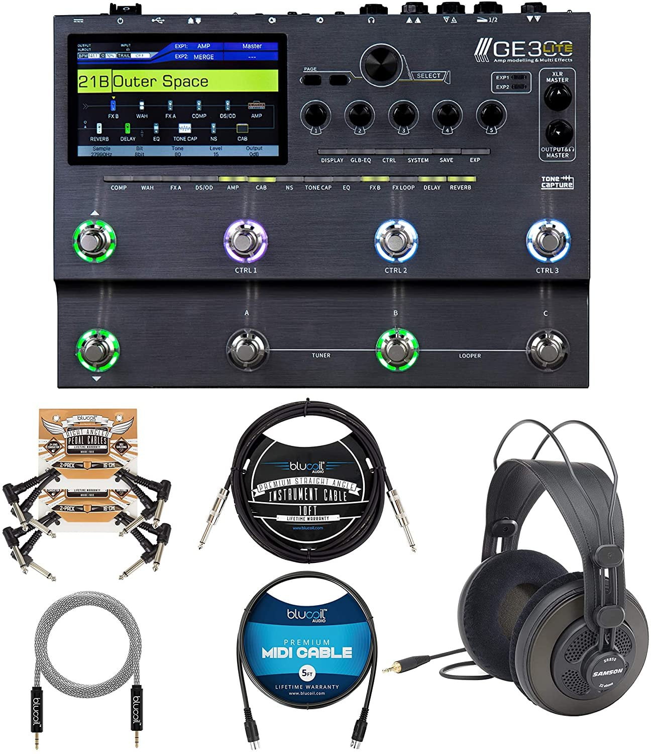 MOOER GE300 LITE Multi-FX Processor with Headphones, Instrument