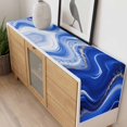 thumbnail image 4 of Blue Waves Abstract Table Runner - 36 Inch Long, Kitchen Dining Table Runner Dresser Scarves, Ocean Fluid Gradient Luxury Farmhouse Decor for Coffee Tables Wedding Party Banquet, 4 of 8