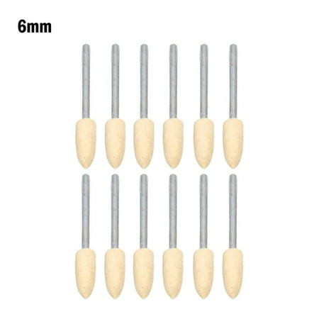 

RANMEI 12pcs 2.35mm Shank Wool Grinding Head Polishing Burrs Buff Cone Rotary Tools