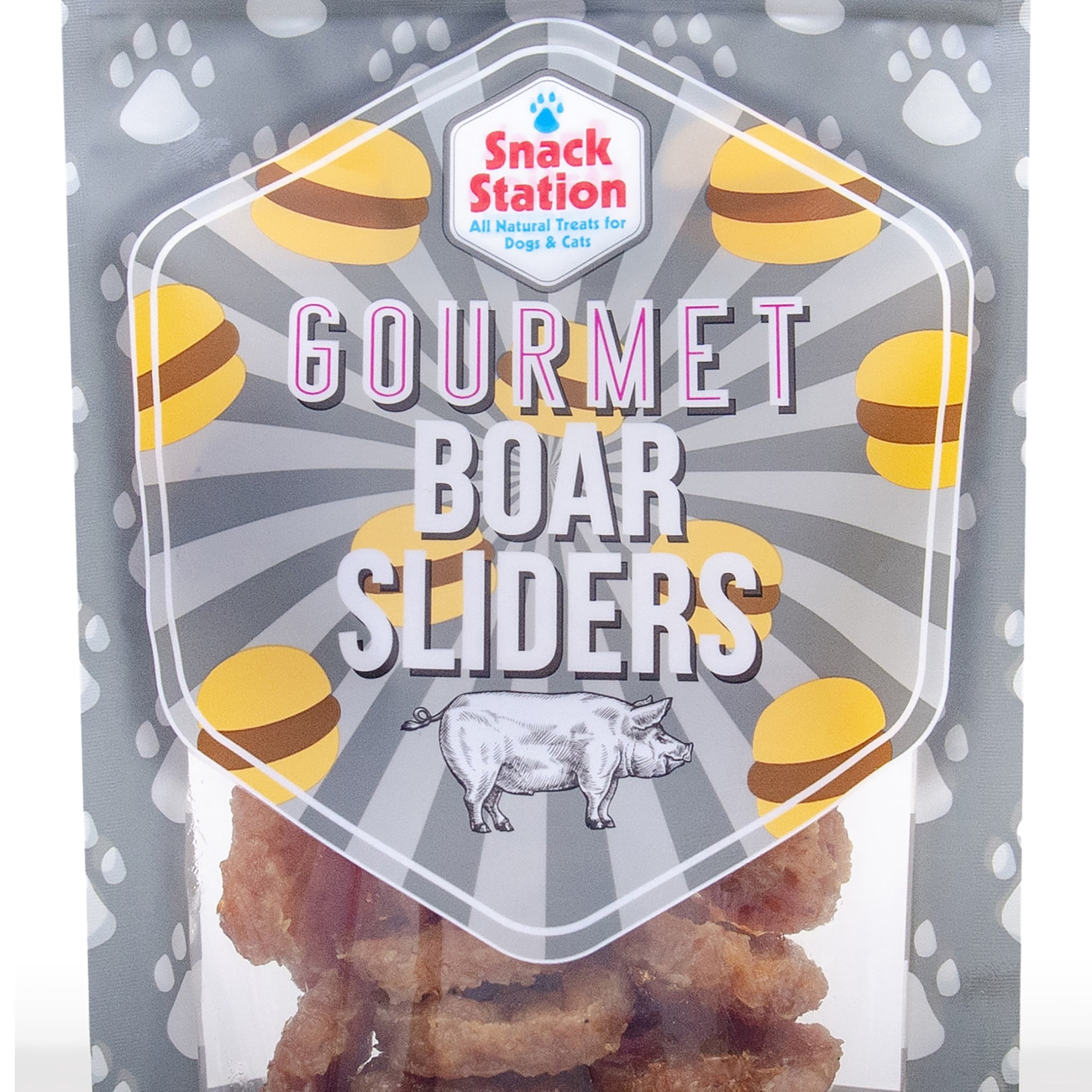 Snack Station: Gourmet Boar Sliders - 5 oz - Dehydrated Treats For Dogs & Cats, 2 Ingredients, Rewards & Training For Pets, This & That Canine Co