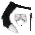 thumbnail image 1 of Bandeau Réglable Oreilles de Chat et Queue de Loup Costume Cosplay, Collier Cloche Doux et Confortable, Ensemble Cosplay de Fête avec Bande Élastique Adapté pour Robe, 1 of 8