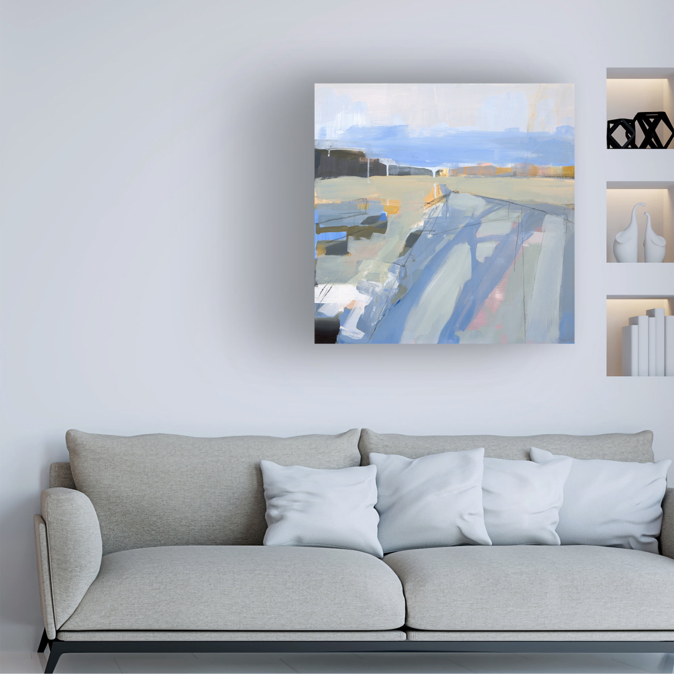 Canvas Wall Art - Kathleen Robbins 'Snow Melt Rowley Mass' Wall Art for Living Room, Bedroom, or Office Décor by Trademark Fine Art - 35 x 35 Inches