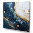 thumbnail image 2 of Designart "Geode Art in Gold and Blue I" Abstract Wall Art - Modern Gold Abstract Liquid Ink Entryway Wall Art, 2 of 6