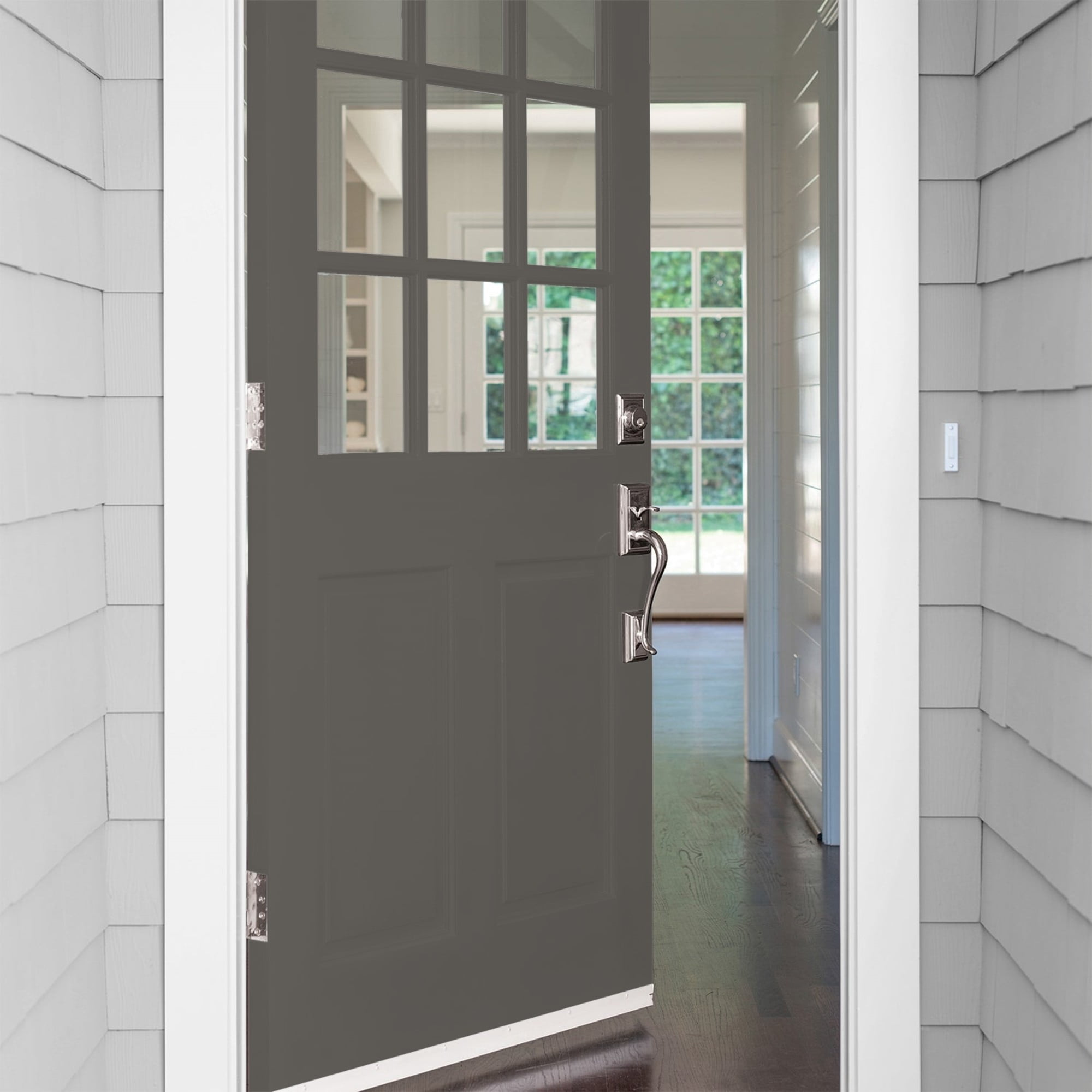 Glidden Fundamentals Stone's Throw / Gray, Satin Exterior Paint, 1 Gallon