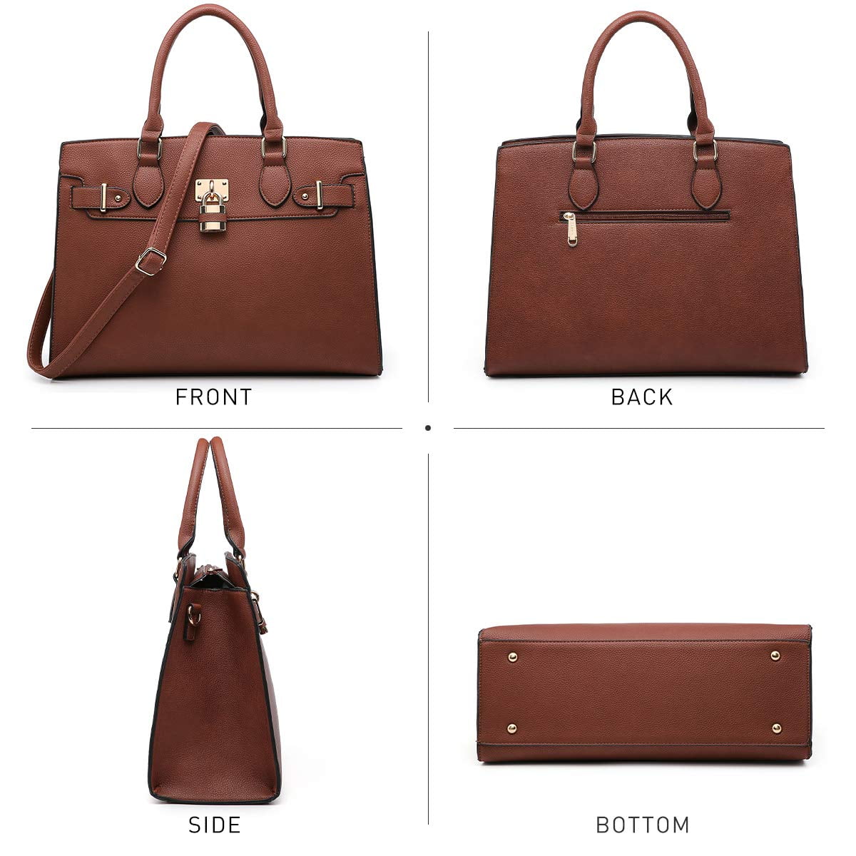 Dasein Women Handbags and Purses Ladies Shoulder Bag Top Handle Satchel Tote Work Bag with Matching Clutch