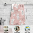 thumbnail image 6 of SKYSONIC 2 Pack Cotton Hand Towels 28.3 x 14.4 Inches Ultra Soft and Absorbent Towels for Face, Kitchen, Bath, Hotel, Gym, Pink Rabbit, 6 of 7