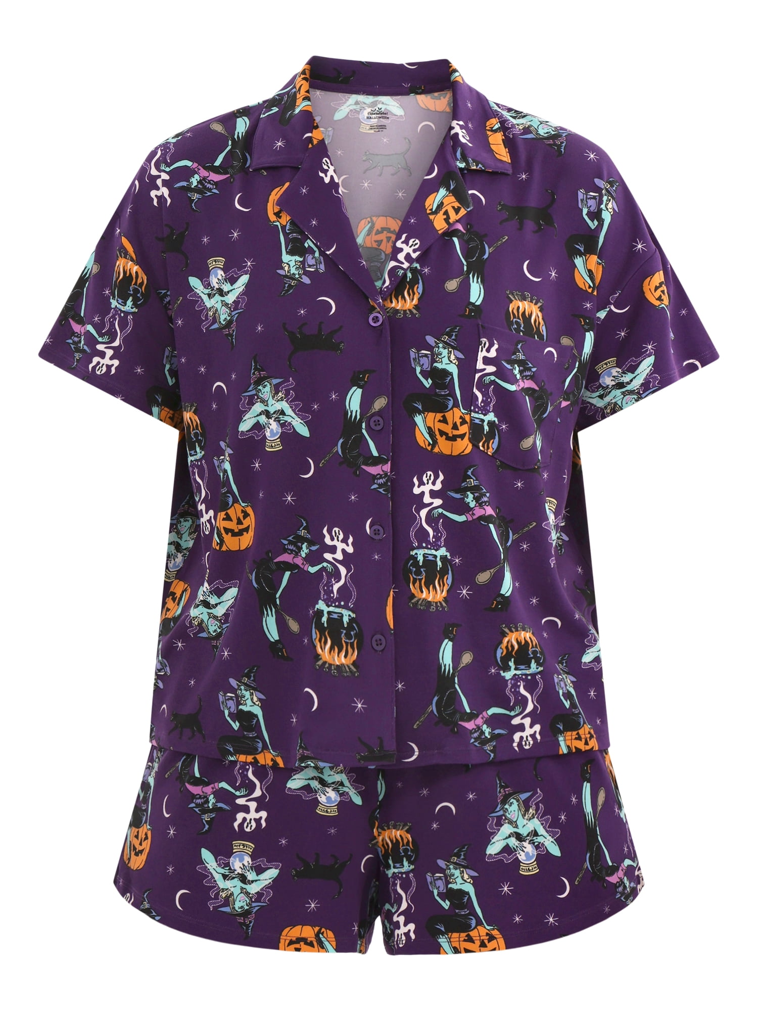 Way to Celebrate Women's Top and Shorts Pajama Set, 2-Piece, Sizes XS-3X