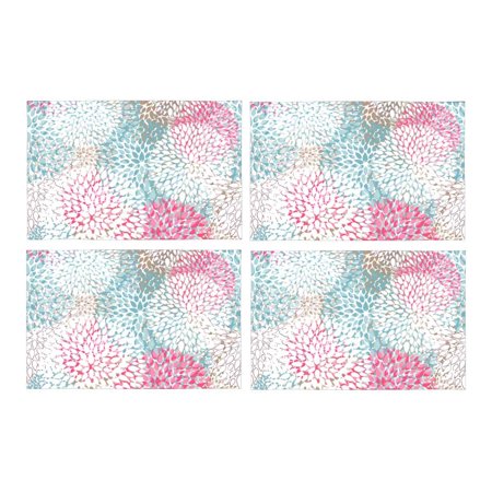 

MKHERT Multicolor Dahlia Pinnata Flowers Placemats Table Mats for Dining Room Kitchen Table Decoration 12x18 inch Set of 4